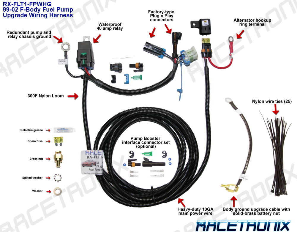 93-97 LT1 Fbody Racetronix Fuel Pump Wiring Harness