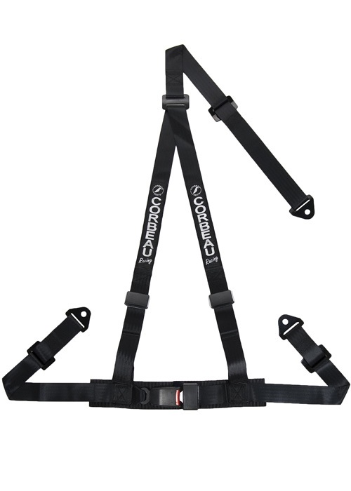 Corbeau 3-Point Bolt In 2" Harness Belts - Black