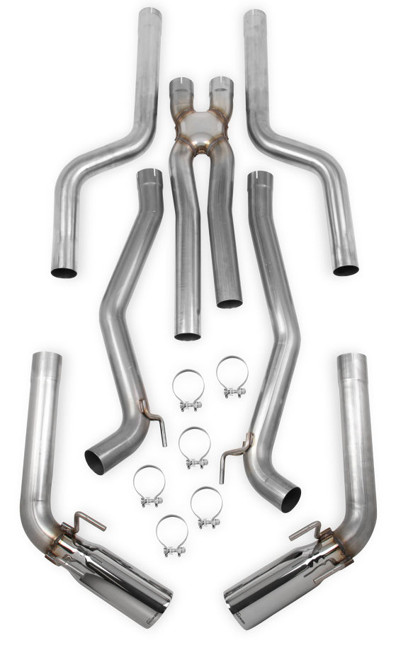 2010-2013 Camaro SS 6.2L V8 Hooker Headers Blackheart Header-Back Full Exhaust System - w/Xpipe & No Mufflers (Race Only)