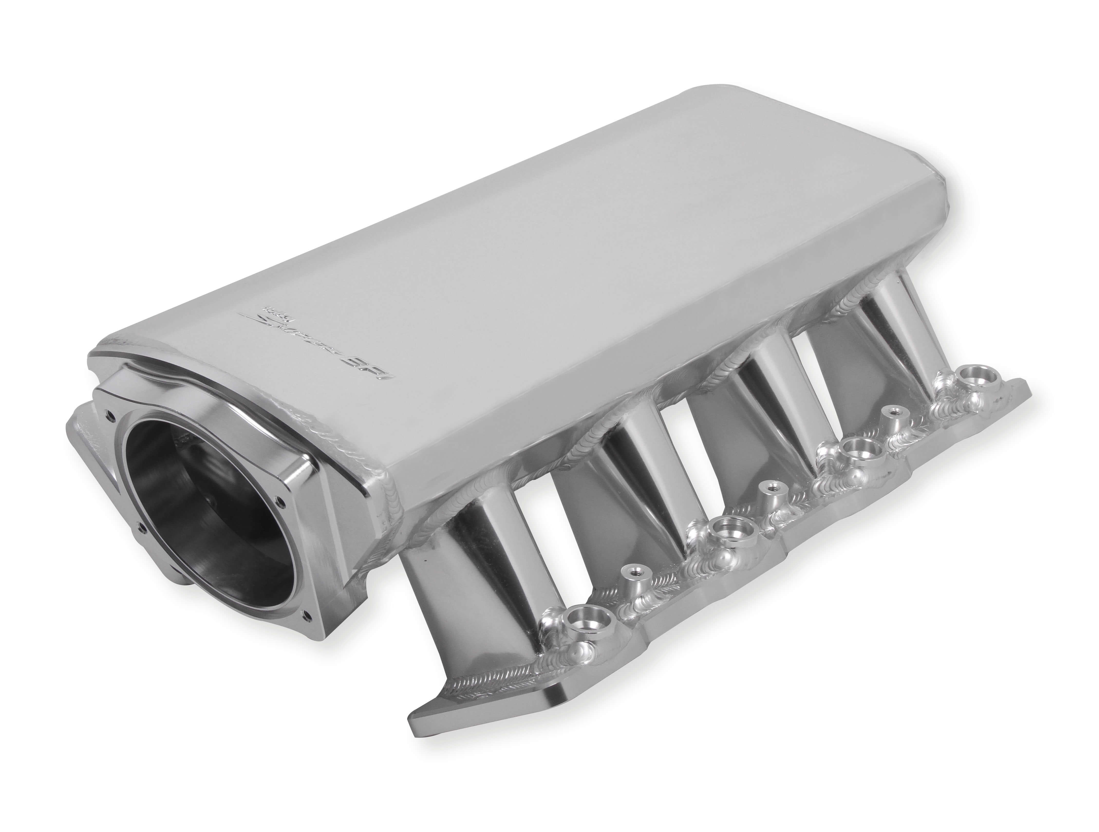 LS1/LS2/LS6 Holley Sniper EFI Low-Profile Sheet Metal Fabricated 102mm Intake Manifold w/Fuel Rail Kit - Silver