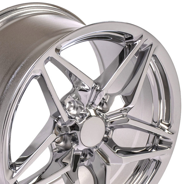 OE Wheels Corvette C7 ZR1 Replica Wheels - Chrome (17x9.5" & 17x11" - 56mm Offset)