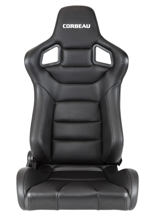 Corbeau Sportline RRS Seats - Black Cloth/Carbon Vinyl